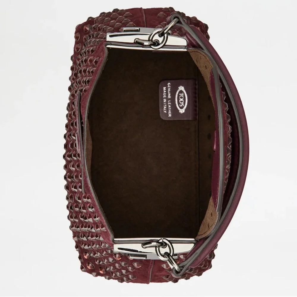 Tod's T Case Tote Messenger Bag in Suede Micro NIB - Picture 4 of 12